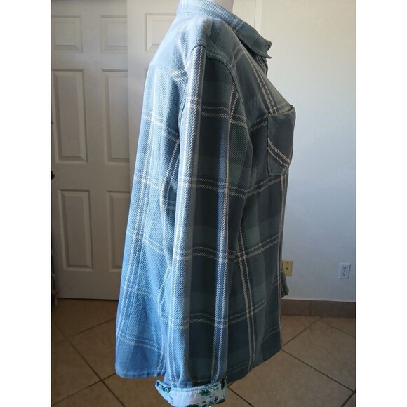 Pladra Plaid Flannel Shirt Womens 2XL Button Front Long Sleeve Blue Outdoorsy - Picture 4 of 16
